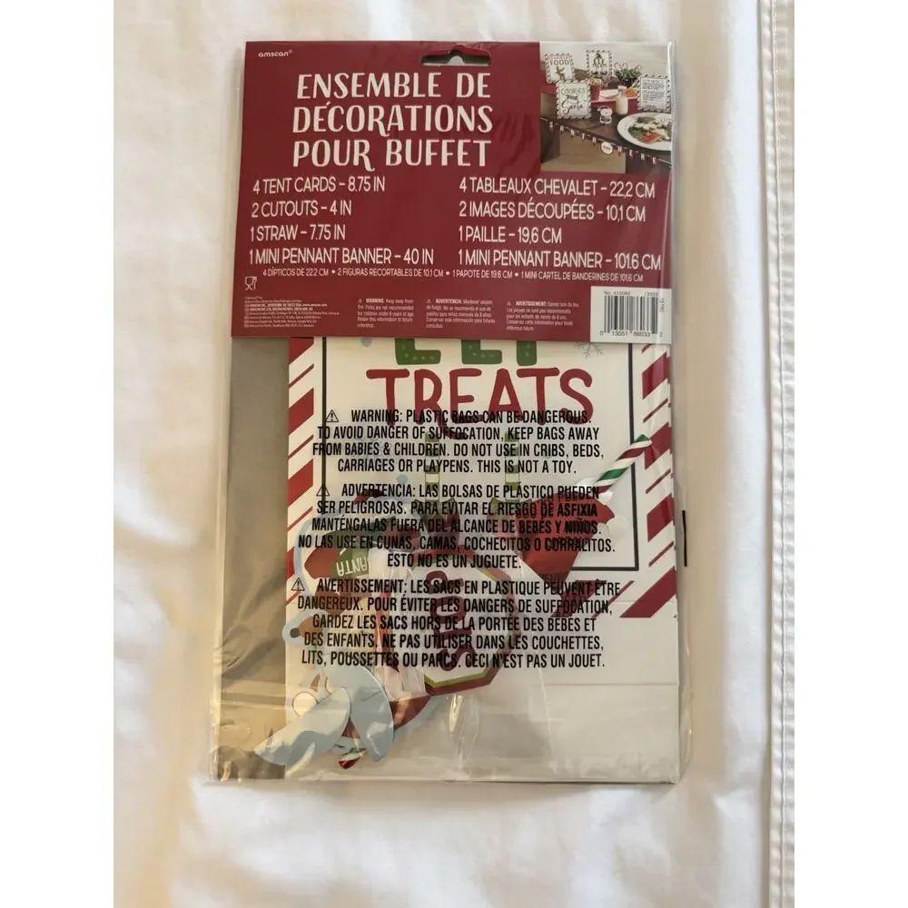 New Amscan Santa Shop Bufffet Decorating Kit Cookies 4-piece Christmas